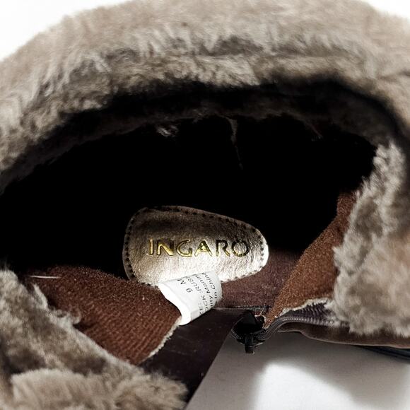 Ingaro New Brown Rushmore faux fur faux suede side zip ankle boots size 9M - Picture 14 of 16